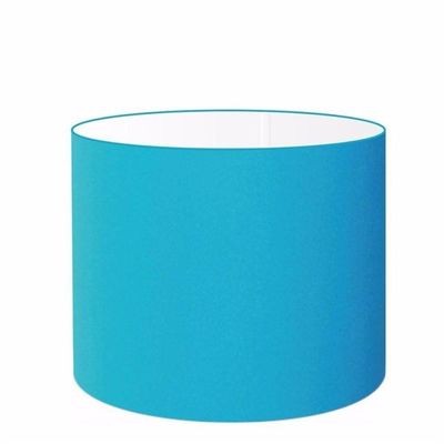 Cúpula Abajur E Luminária Cilíndrica Vivare Cp-7019 ø40x30cm - Bocal Nacional Azul-turquesa