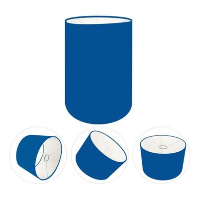 Cúpula Abajur E Luminária Cilíndrica Vivare Cp-7003 ø15x20cm - Bocal Nacional Azul-marinho