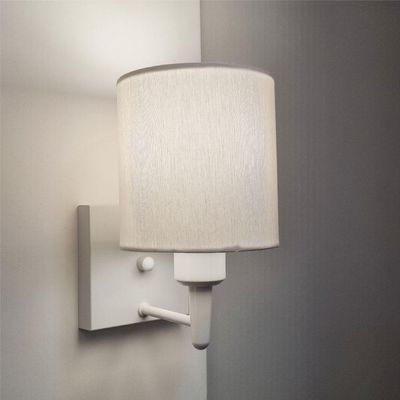 Arandela Quadrada Md-2033 Branco Cúpula Em Tecido Cilíndrica Branco - Bivolt