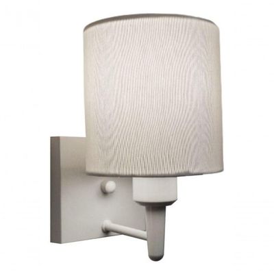 Arandela Quadrada Md-2033 Branco Cúpula Em Tecido Cilíndrica Branco - Bivolt