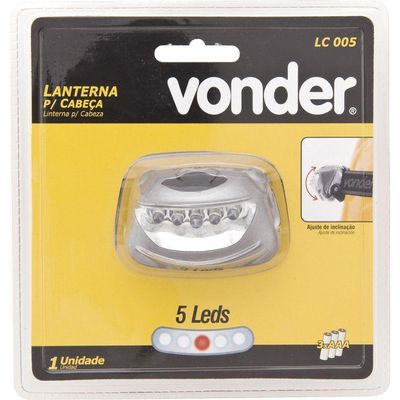 Lanterna 5 Leds Lc005 Para Cabeça 3aaa Vonder