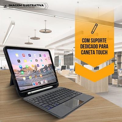 Capa para iPad de 10.9" e 11" com Teclado Touchpad, suporte