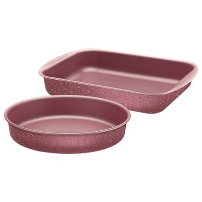 Conjunto Assadeiras Tramontina Jogo de Formas Antiaderentes Rosa 2 Peças Brasil