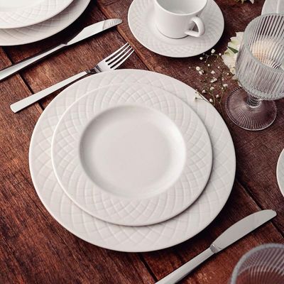 Jogo 6 Pratos Fundos Porcelana Branca 23cm Mesa Posta Aba Larga 330ml Tramontina Ingrid