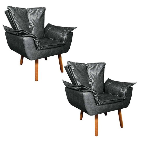 Kit 02 Poltronas Opala Preto