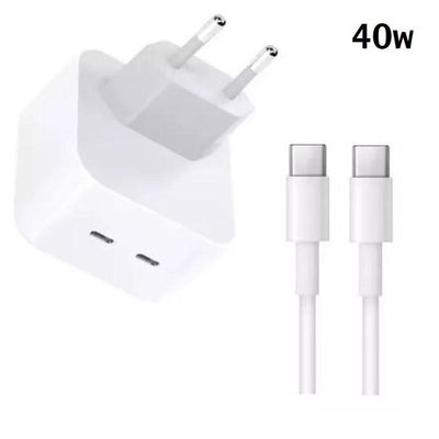 Carregador Turbo Duplo Type-c Para Galaxy S10 S20 S21 S22 Plus 40w