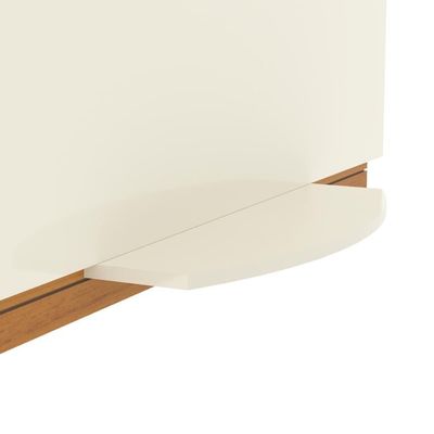 Rack Tv 32 Polegadas Com 3 Prateleiras E Painel 90cm Asteca - Off White E Cedro