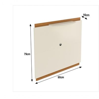 Rack Tv 32 Polegadas Com 3 Prateleiras E Painel 90cm Asteca - Off White E Cedro