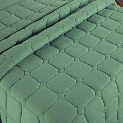 Kit Cobre Leito Colcha Minimal King 3 Peças Malha 100% Algodão - Verde