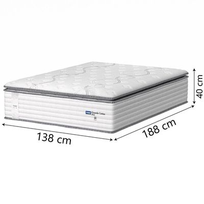 Colchão Casal Molas Guarda Costas Max Com Pillow 138x188x40cm Branco/cinza Probel Cinza/bran