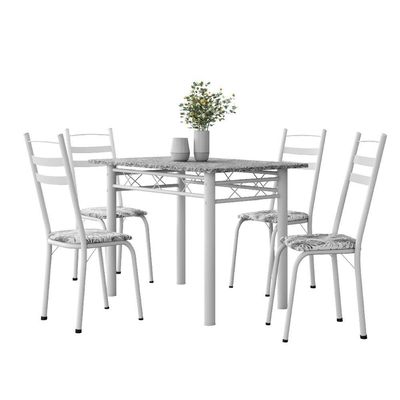 Conjunto De Mesa Sala De Jantar Com 4 Cadeiras Leia