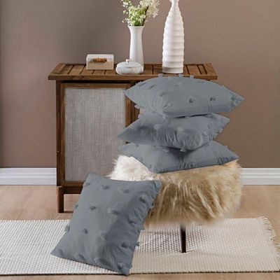 Capas De Almofadas Poppy 45cm X 45cm 04 Peças - Item na cor Cinza