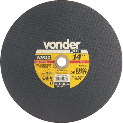 Disco De Corte 355,6x3,0x25,40 2 Telas Para Aço Carbono Vdr1