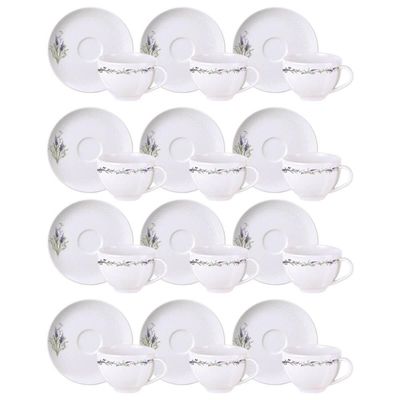 Jogo 12 Xícaras e Pires Porcelana 250ml Lilla Tramontina Bra