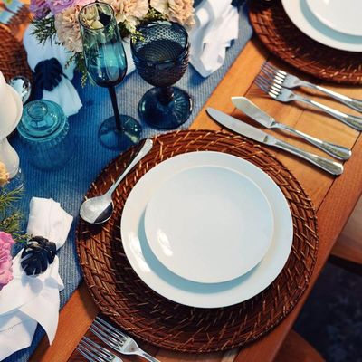 Conjunto 6 Pratos de Sobremesa Porcelana Tramontina Branco 21cm Cupê Sophia