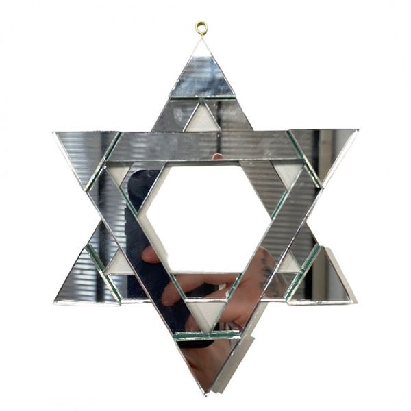Estrela de 6 Pontas Davi Espelhada 15 cm para Pendurar Estrela de 6 Pontas Davi Espelhada 15 cm para Pendurar