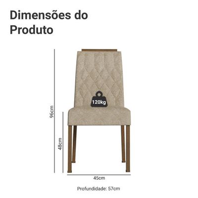 Kit 2 Cadeiras De Jantar 4256 Com Espaldar Rustic-imperial Madesa