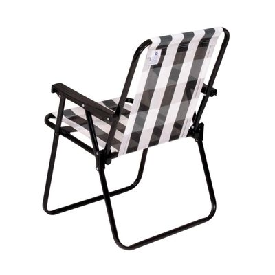 Kit 2 Cadeira de Praia Varanda Xadrez em Aço 110 kg Branca Mor