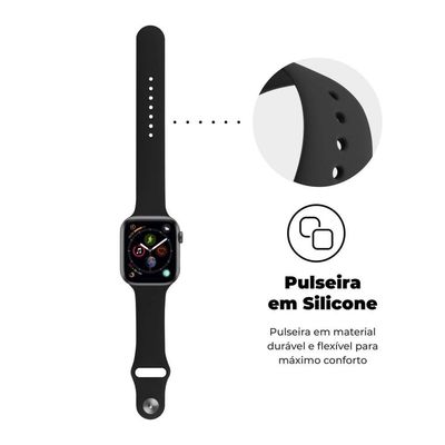 Pulseira Para Apple Watch 42 / 44 / 45Mm Ultra Fit - Preta - Gshield