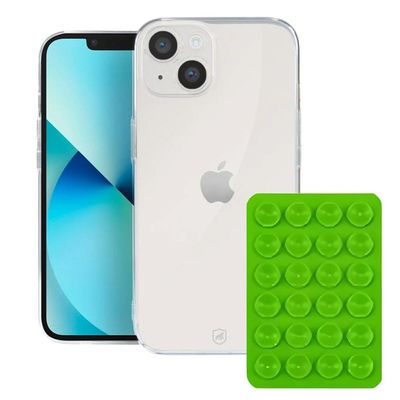 Kit Capa Crystal Slim para Iphone 14 +  Ventosa - VERDE -