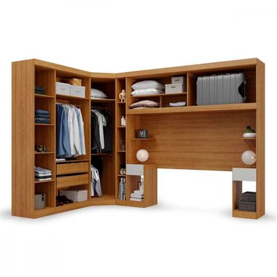 Guarda Roupa De Canto Modulado Casal Freijo Off White Batrol Freijo Com Off White
