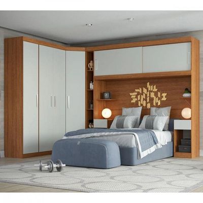 Guarda Roupa De Canto Modulado Casal Freijo Off White Batrol Freijo Com Off White