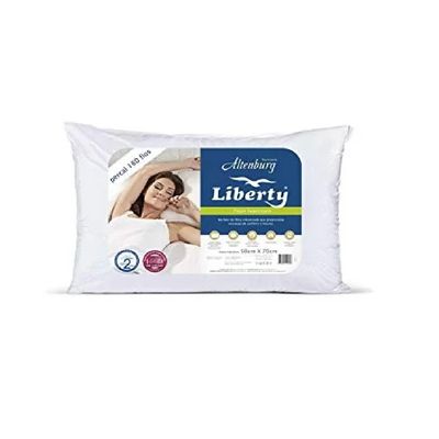 Travesseiro Liberty Percal 180 Fios 50cm x 70cm Altenburg Branco