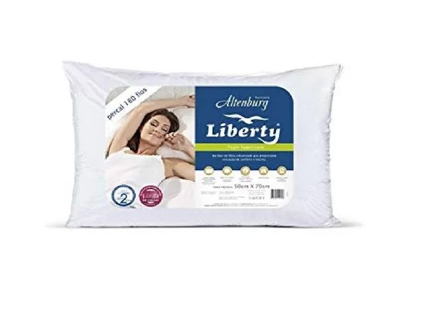 Travesseiro Liberty Percal 180 Fios 50cm x 70cm Altenburg Branco
