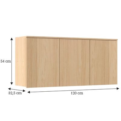 Armário Aéreo 3 Portas 120 cm Andria 5597 Móveis Sul Naturale