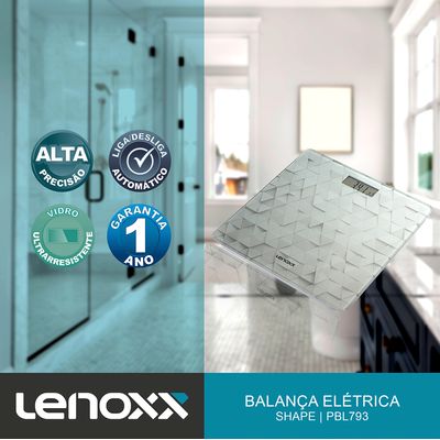 Balança Digital Eletrônica Lenoxx Shape PBL793