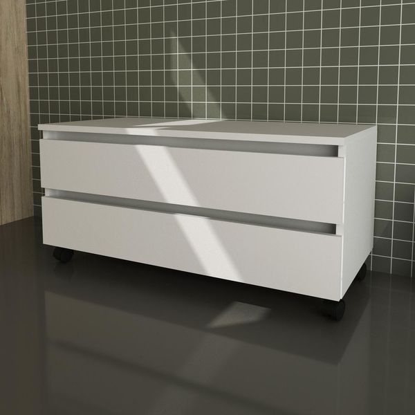 Gabinete Banheiro 2 Gavetas Com Rodízios 80Cm Cr10083 Branco Gabinete Banheiro 2 Gavetas Com Rodízios 80Cm Cr10083 Branco