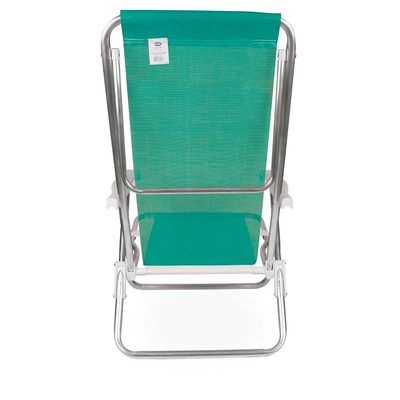 Kit 2 Cadeira Praia Reclinável 8 Posições Alumínio Mor Verde