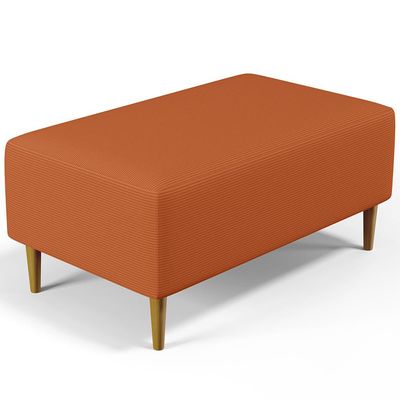 Puff Decorativo Sala de Estar Cléo W01 Pés Palito 90 cm Tecido Terracota - Lyam Decor