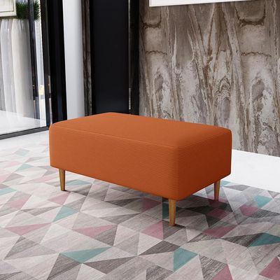 Puff Decorativo Sala de Estar Cléo W01 Pés Palito 90 cm Tecido Terracota - Lyam Decor
