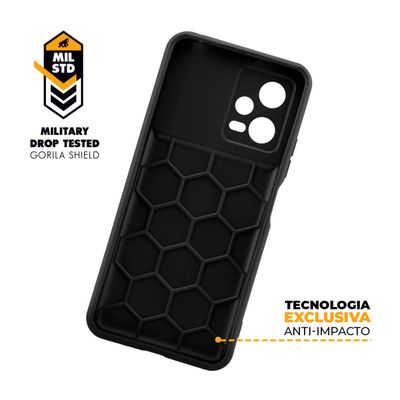 Kit Capa case capinha Symetric Preta e Película Hydrogel HD para Xiaomi Poco X5 - Gshield