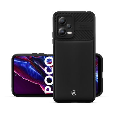 Kit Capa case capinha Symetric Preta e Película Hydrogel HD para Xiaomi Poco X5 - Gshield
