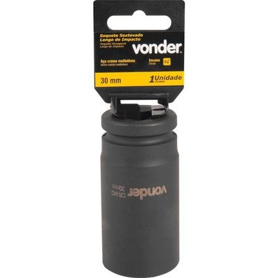 Soquete Sextavado Impacto Longo 3-4" 30mm Aço Cromo Vonder