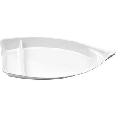 Barca para Sushi Sashimi Melamina Branca Profissional Servir Travessa Barco Gourmet Mix