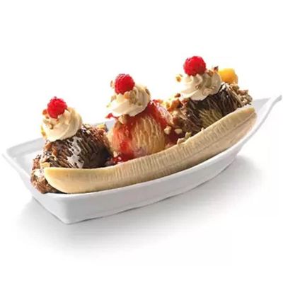 Barca para Sushi Sashimi Melamina Branca Profissional Servir Travessa Barco Gourmet Mix