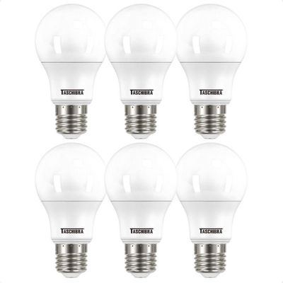 Kit 6 Lâmpadas Led Bulbo Tkl 9w Taschibra E27 Bivolt 4000k Neutro
