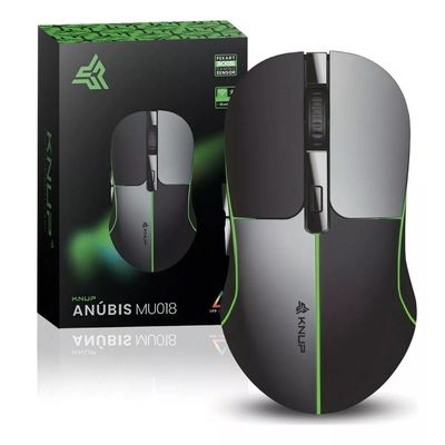 Mouse Gamer Sem Fio Wireless Usb Bluetooth 1600 Dpi Led RGB Cor Preto/Cinza