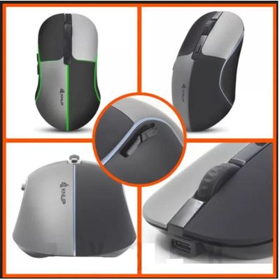 Mouse Gamer Sem Fio Wireless Usb Bluetooth 1600 Dpi Led RGB Cor Preto/Cinza