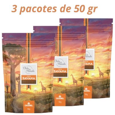 Chá da Savana (Chá misto de Rooibos,Cacau,Laranja e Canela, c/aroma Baunilha) 3 Pacotes c/50gr