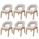 Kit 06 Cadeiras de Jantar e Estar Living Estofada Lince L02 Bouclê Cru - Lyam Decor