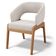 Kit 06 Cadeiras de Jantar e Estar Living Estofada Lince L02 Bouclê Cru - Lyam Decor