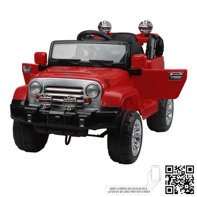 Jipe Elétrico Infantil Trilha 12V Vermelho Bel Único / 12V
