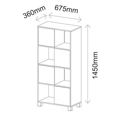 Estante Home 4 Portas 4 Nichos Mobile Wally Branco - Artany