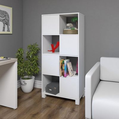 Estante Home 4 Portas 4 Nichos Mobile Wally Branco - Artany