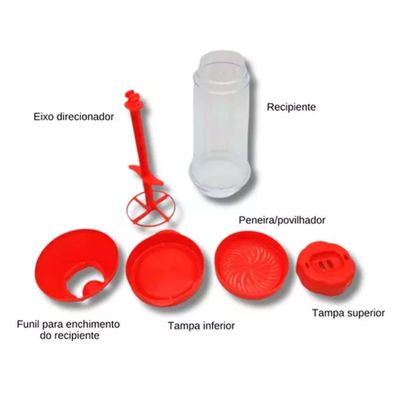 Tapioqueira Polvilhador Peneira Manual de Beiju Goma Tapioca Multiuso Serve e Armazena