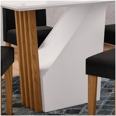 Mesa De Jantar 4 Lugares 120cm Venetti N02 Ypê/off White